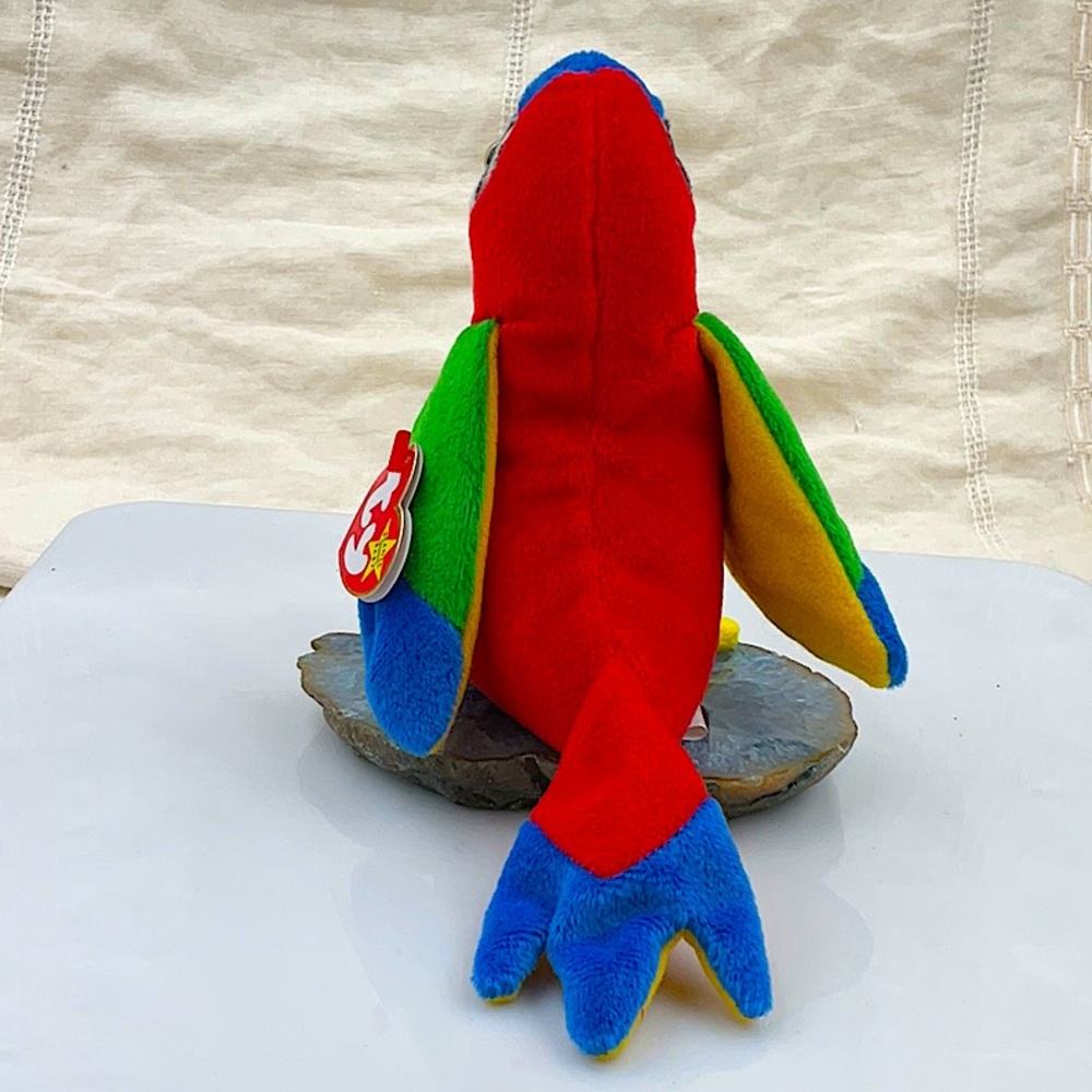 Retired 1997 Ty “Jabber” The Parrot Tush Tag Error (1998). Born October 10, 1997 - Picture 3 of 8